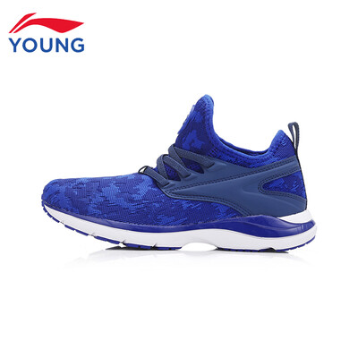 

Li Ning official flagship store childrens shoes boys sports shoes one-legged mesh surface one-woven childrens sports shoes YKFN098-1 Haibao blue French porcelain blue turbid blue 355