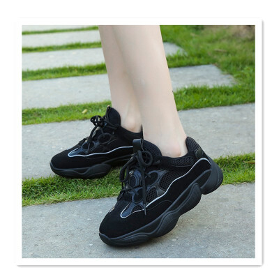 

Korean version of the net red flame sports shoes Harajuku shoes old shoes thick bottom shoes increased shoes summer breathable mes