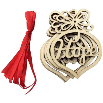 

UpperX 6Pcs Wooden Ornament Xmas Tree Hanging Tags Pendant Decor Christmas Decorations