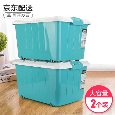 

AILEA Fashion Plastic Storage Organizer 45L 2 Pack Blue Z1454