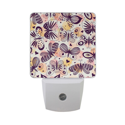 

ALAZA LED Night Light With Smart Dusk To Dawn SensorButterfly With Tropical Leaves Plug In Night Light