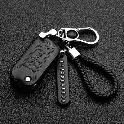 

Huashi Chuanqi key package GS4GS3GA6GA3GA3s horizon GA5GS5GS5 super key set leather hand sewing key bag cover buckle B section folding three key black black line