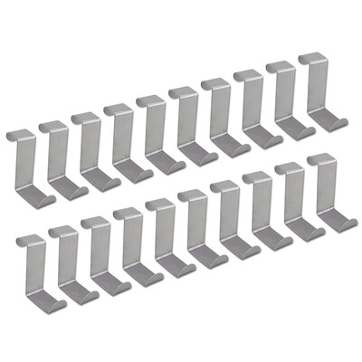 

UpperX Set of 16 Hooks Door Chair Hooks on Kitchen Door Stainless Steel Reversible for Home Kitchen Bathroom Office Toillette