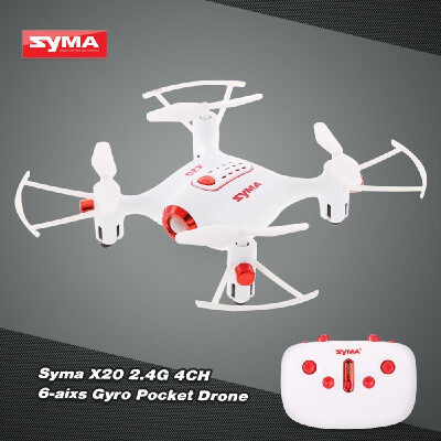 

Original Syma X20 24G 4CH 6-axis Gyro Pocket Drone RC Quacopter RTF with Headless Mode Altitude Hold 3D-flip