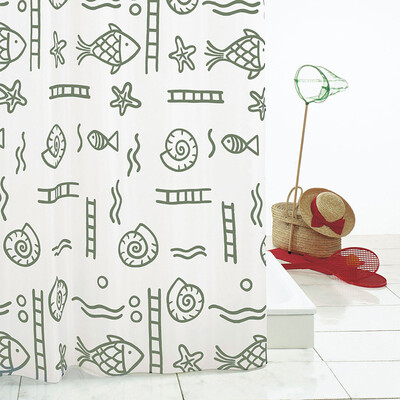 

Germany Reid RIDDER gray underwater world polyester shower curtain width 18M high 2M 46317 gray