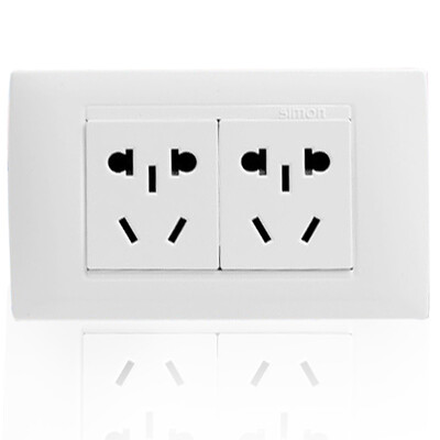 

Simon Electric (simon) switch socket long row of wall socket power panel two 10-hole socket 52 series of 118 (elegant white)