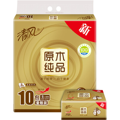 

Breeze APP pumping wood pure gold series 3 layer 120 pumping paper towels 10 packs