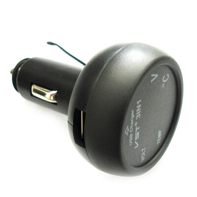 

Многофункциональный Автомобильный цифровой вольтметр термометр USB Автомобильное зарядное устройство 3 в 1