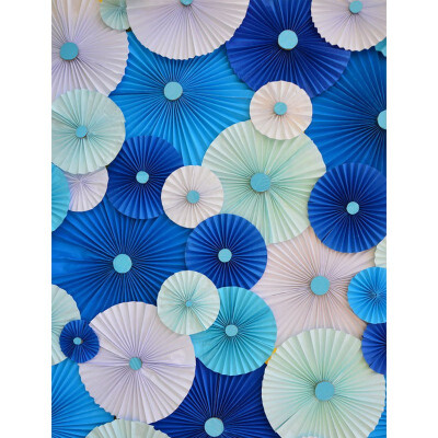 

Blue Round Fans Photo Backdrop 57FT Vinyl Fabric Cloth Digital Printing Photo Background s-2286