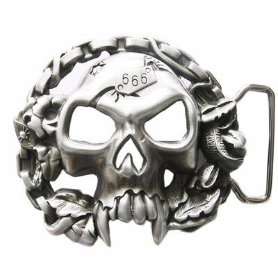 

New Vintage Skull With Motorcycle Chains Biker Rider Belt Buckle Gurtelschnalle Boucle de ceinture