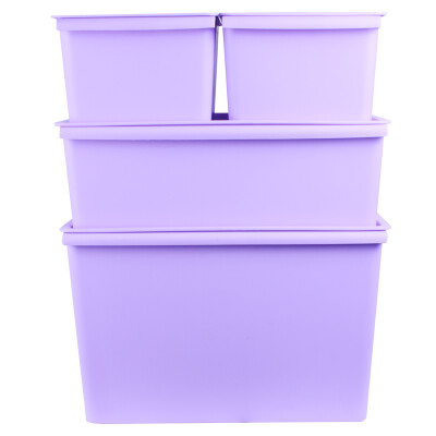 

[Jingdong supermarket] according to the empire EDO plastic storage box underwear storage box with lid snack storage box 4 sets 1 large 1 2 small blue