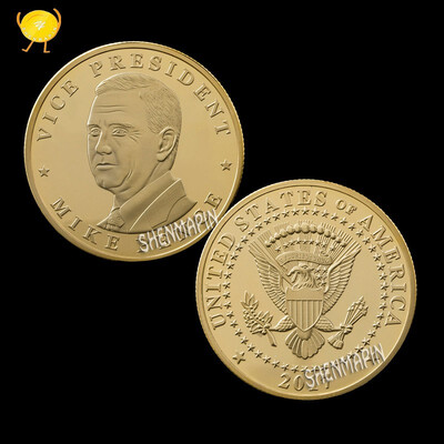 

US Vice President Mike Burns Commemorative Coin Flying Eagle Challenge Coin Gold Plated Silver Coated Metal Coin Collectibles