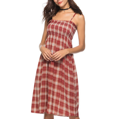 

Summer floral dress sleeveless national wind beach skirt
