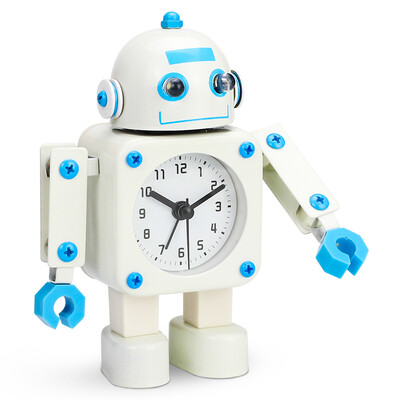 

Code Shi alarm clock children cartoon personality electronic clock cute lazy mechanical living room creative metal student small alarm clock 2751 robot blue