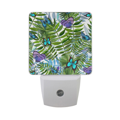 

ALAZA LED Night Light With Smart Dusk To Dawn SensorButterfly Flowers Plug In Night Light