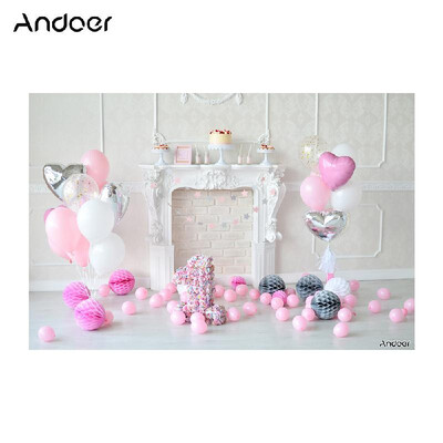 

Andoer 21 15m7 5ft Third Birthday Backdrop Cake Balloon Fireplace Window Photography Background Children Baby Girl Kids Pho