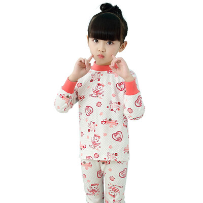 

Antarctic Nanjiren children&39s underwear boys&girls in the end of the collar Qiuqiu pants pajamas cotton wool suit lively small snowflake 110