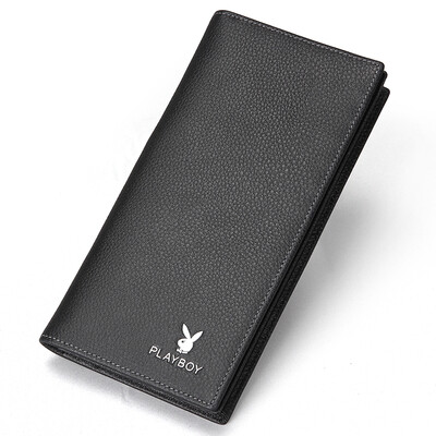 

Playboy playboy multi-functional sheepskin men long wallet long section European&American votes folder PAA1811-6B black