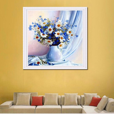 

diy Diamond embroidery decoration 5d diamond painting cross stitch flowers vase Mosaic rhinestone pasted pattern gift