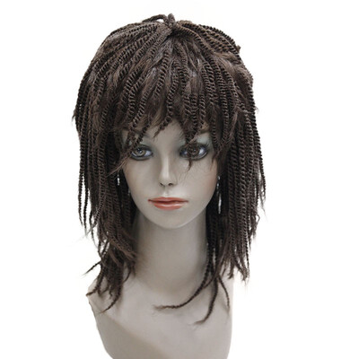 

StrongBeauty African braids Wig kanekalon dreadlocks Hair Medium Dark BlackBrown Synthetic Wigs