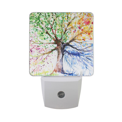 

ALAZA LED Night Light With Smart Dusk To Dawn SensorMulti Social Solidarity Tree Hands Plug In Night Light