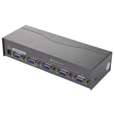 

Jinghua (JH) 3121 VGA-разделитель на четыре точки 1 минута 4 VGA-устройство для чтения с высокой четкости 1 в 4 из четырех VGA-брелок для четырех мониторов с монитором 600MHZ