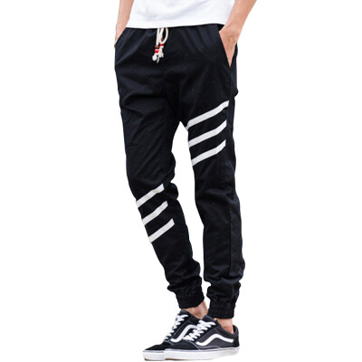 

(MSEK) XK3170 men's sports nine pants Korean version of Slim fashion personality nine points pants tide black M