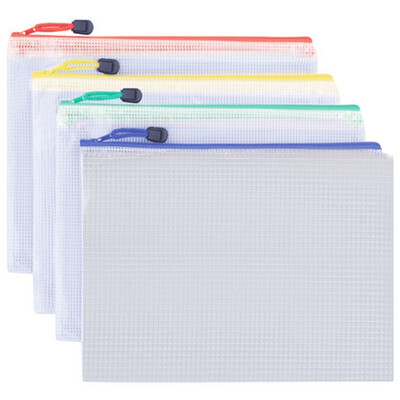 

Comix 4 installed PVC moisture barrier grid A5 zipper bag information bag file bag EA56 color random office stationery