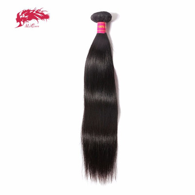 

Ali Queen Hair 6A Brazilian Straight Hair 1 Bundle Remy Human Hair Weave Off Black Color 1B