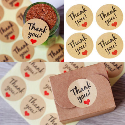 

120Pcs "Thank You" Craft Packaging Seals Kraft Sealing Sticker Label Cute Paper