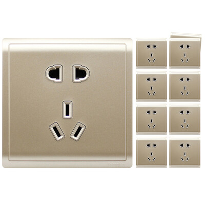 

Schneider 10A five-hole socket board socket gold