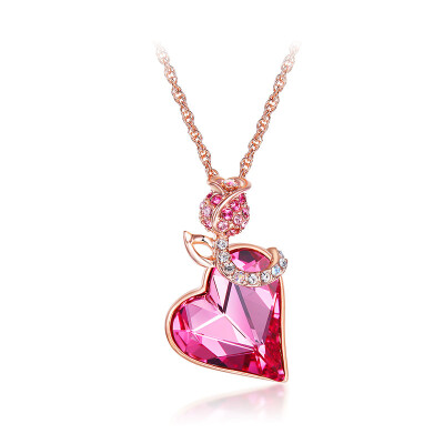 

Italia Rose (Italina) Rose heart necklace with Swarovski elements fashion gift rose