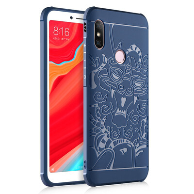 

Goowiiz Phone Case For Xiaomi Redmi S2Note 6Note 6 Pro Carved Dragon Thin Matte soft Silicone Prevent falling