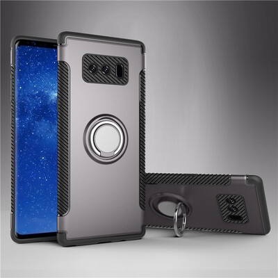 

Fecoprior Back Cover For Samsung Galaxy Note 8 Note8 Case Car Holder Stand Hard PC Silicon Ring Suction Bracket Celulars