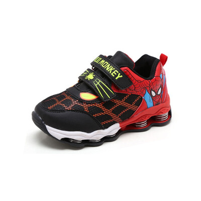 

New Autumn Spring Children Shoes Spiderman Night Flash Sports Sneakers Light Shoes for Kids Childrens Sneaker Boys boots Girls
