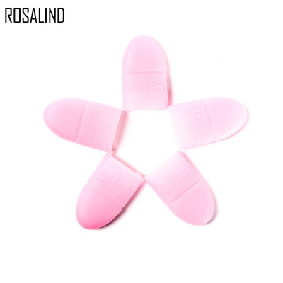 

ROSALIND 5pcsset Colorful Nail Art Remover Wrap Elastic Cleaning Varnish Tool