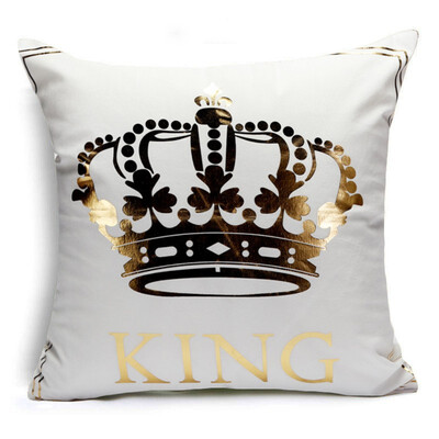 

KING&QUEEN Bronzing Cushion Cover LOVE Kiss Cotton Polyester Geometric Printed Lips Home Decorative Pillow Cover Pillowcase