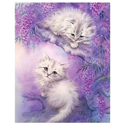 

UpperX 5D DIY Diamond Painting Kit Embroidery Cross Stitch Kit Arts Home Wall Decor Craft Cat On Flower Tree