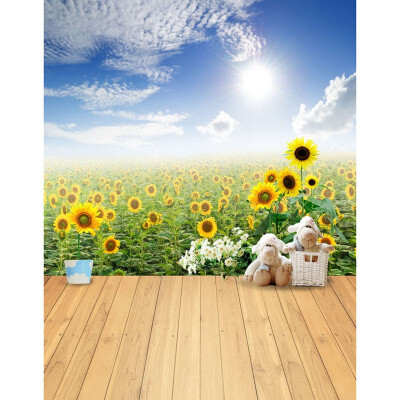 

Blue Sunflower Photo Backdrop 57FT Vinyl Fabric Cloth Digital Printing Background s-2257