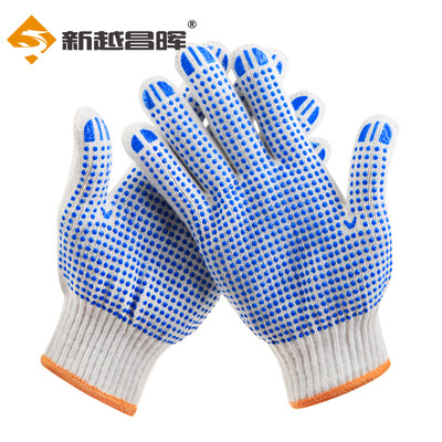 

New Yue Changhui dispensing plastic gloves protective gloves non-slip gloves protective line gloves labor work gloves thick wear-resistant wool spinning gloves 12 B11420