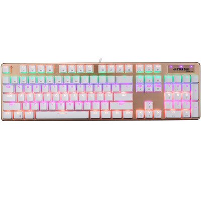 

Hyundai (HYUNDAI) HY-MK270 смешанная светлая металлическая крышка металлическая крышка механическая игровая клавиатура белая зеленая ось