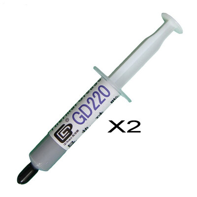 

GD Brand 2 Pieces GD220 Thermal Paste Grease Silicone Heat Sink Compound Gray Net Weight 7 Grams For CPU Cooler Fan Syringe SY7