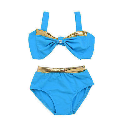 

2pcs Kids Girls Tankini Bikini Set Swimwear Swimsuit Bathing Suit Outfits Lovely
