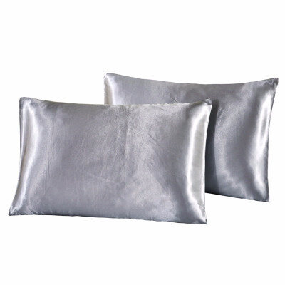 

Satin Silk Pillowcase USUKRU Size Solid Color European Pillow Sham Cover King Size Bedding Pillow Shams