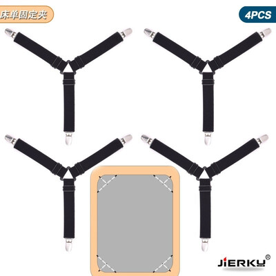 

Bedsheet slip proof fixing clamp sheet preventing runaway clip Triangular sheets with black