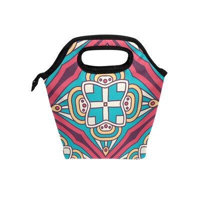 

Insulated Lunch Tote Bag Red Diamond Travel Picnic Lunch Handbags Portable Zipper Lunch Bag Box
