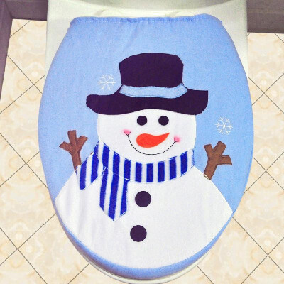 

Soft Polyester Snowman Christmas Toilet Seat Cover Christmas Closestool Decorations Ornaments for Bathroom