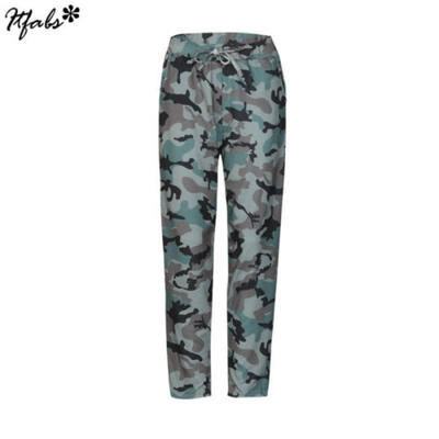 

Women Camouflage Printed Casual Pants Elastic Long Pants Ladies Loose Trouser US