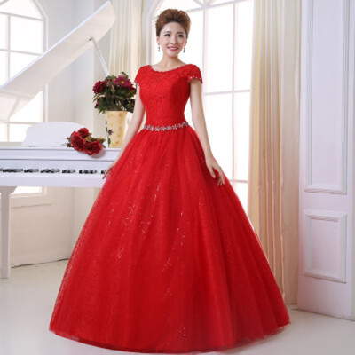 

New 2018 Korean Style Wedding Bridal Dresses Double Shoulders Lace Up Large Size Wedding Dress Vestido Casamento