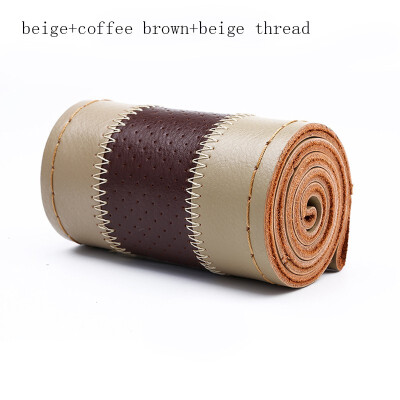 

Hand-sewing Car Steering Wheel Cover Genuine Leather Braid With Needle Thread Fashionable Auto Interior Accessory protection